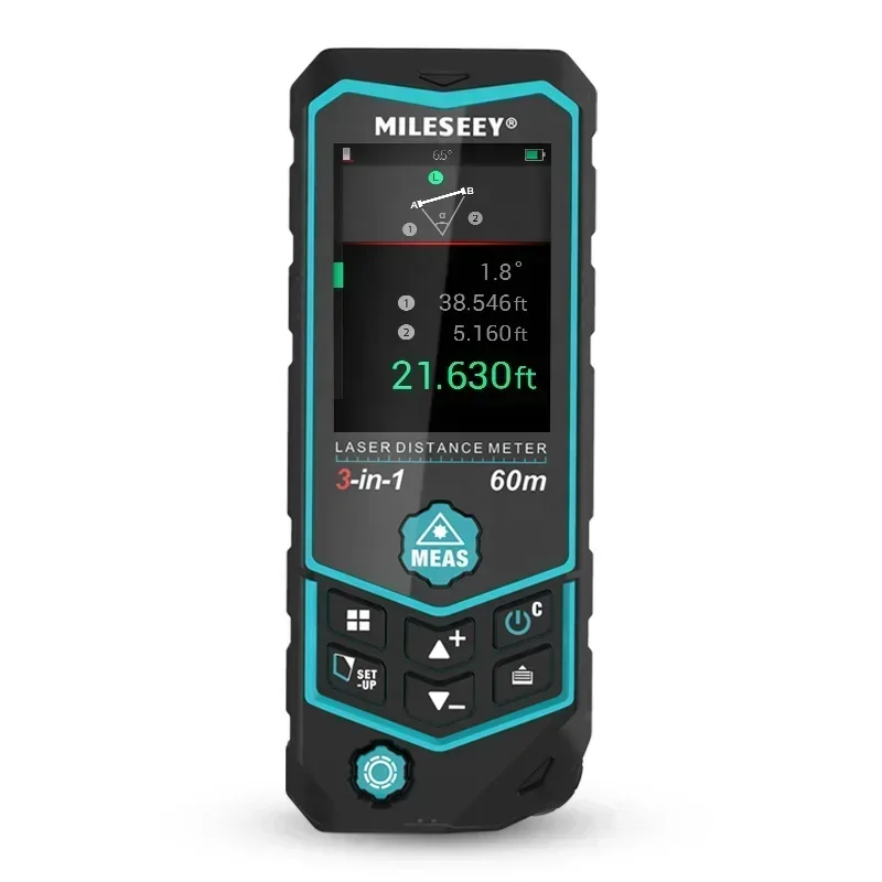 Laser Distance Measure - Mileseey R2B 60M USB-Aufladung 3-in-1 Multifunktionaler