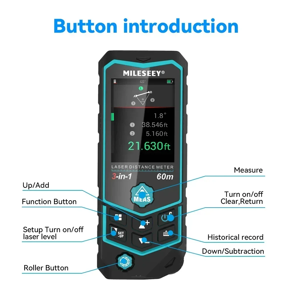 Mileseey R2B 60M USB-Aufladung – Laser Distance Measure Bewertung und Preis