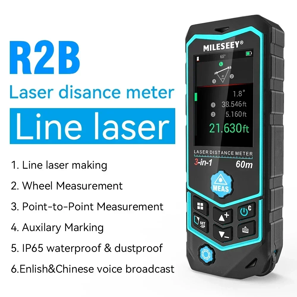Mileseey R2B 60M USB-Aufladung – Laser Distance Measure Bewertung und Preis