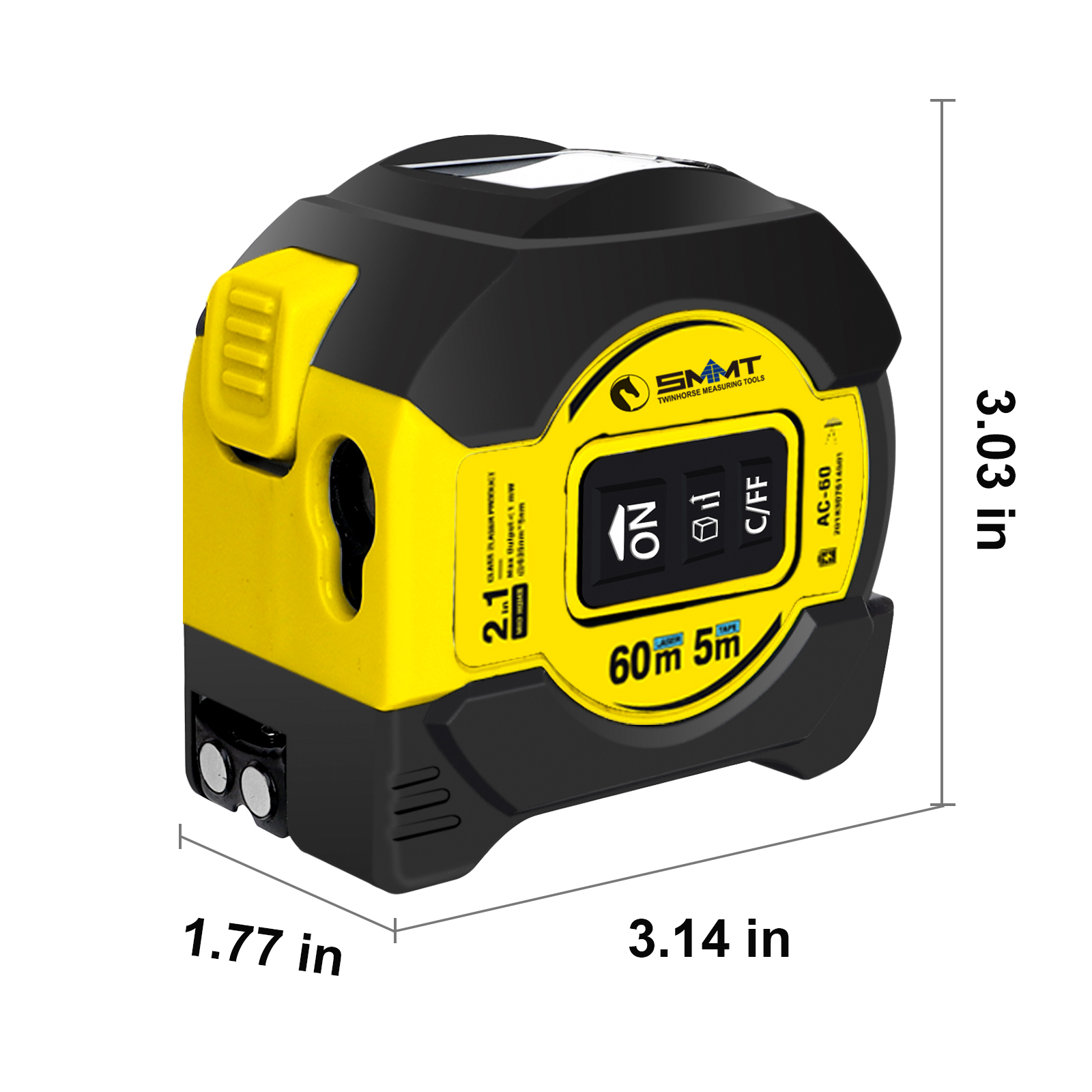 2-in-1 Laser-Messband 5m 60m H – Laser Distance Measure Bewertung und Preis